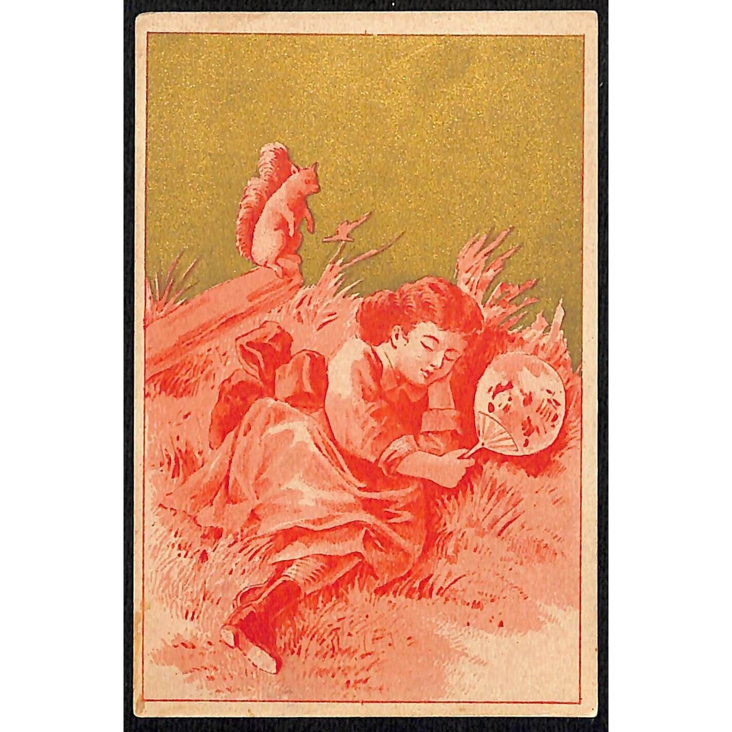 John Fischer Practical Painter Columbus, OH Victorian Trade Card Sleeping Girl