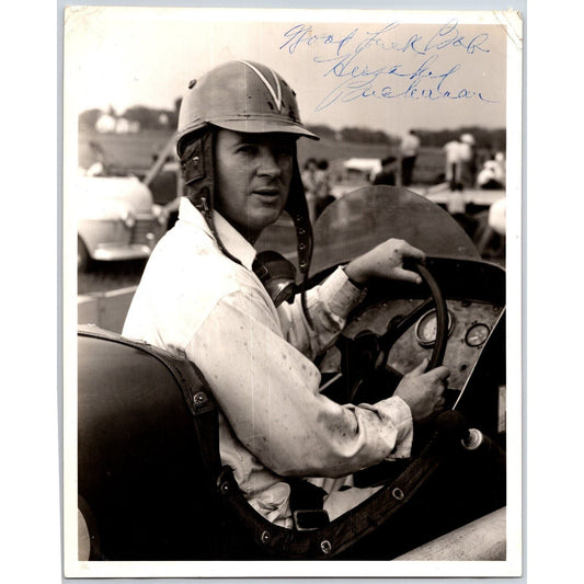 Herschel Buchanan Signed Race Car Auto Racing Photo c1950-54 8"x10" VGC