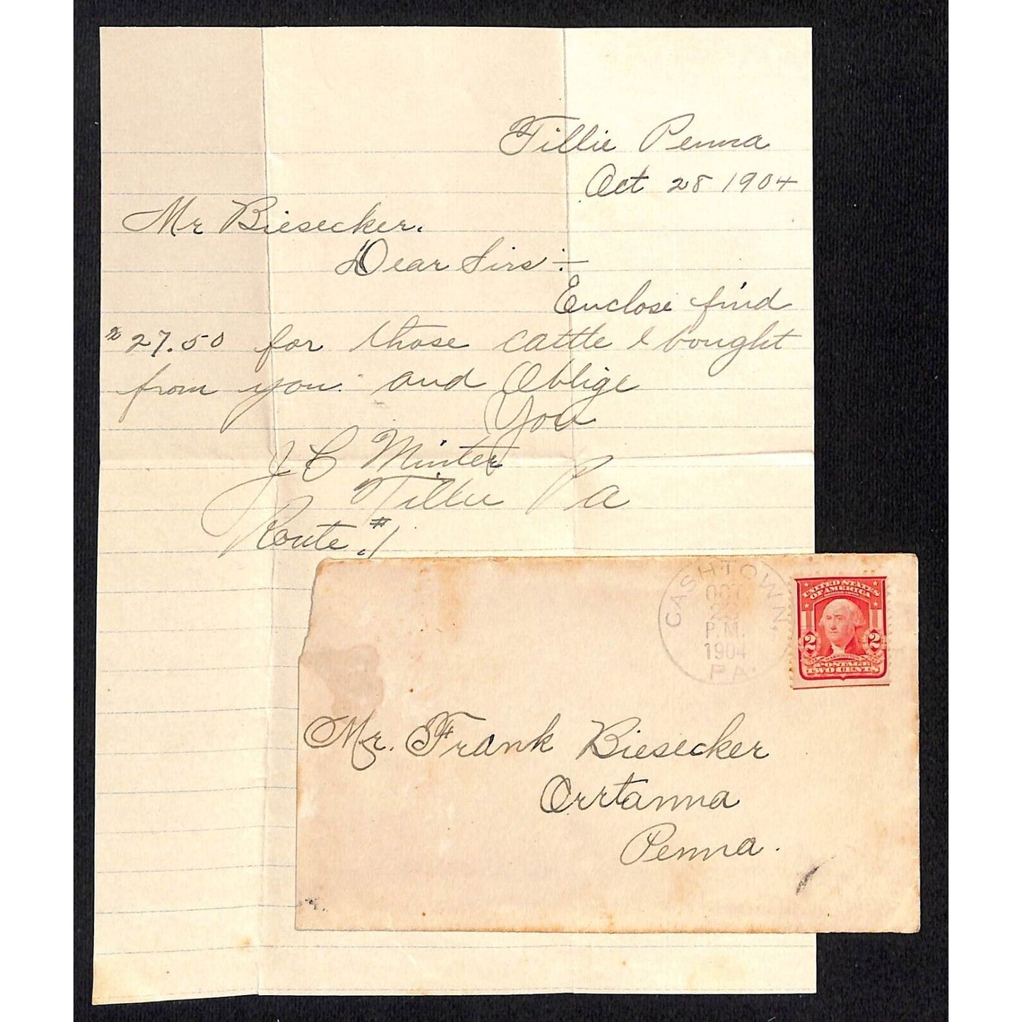 8 1902-03 Mostly "Biesecker / Orrtanna PA" ALS / Correspondence / Letters Covers