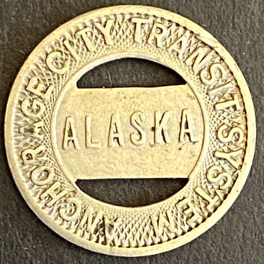 Anchorage City Transit System Alaska G/F One Fare Zone One Token 16mm Scarce