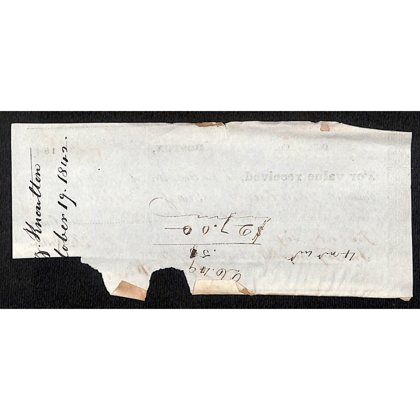 1842 Jabez Knowlton* Newburgh, ME Atkins & Stedman Boston Promissory Note