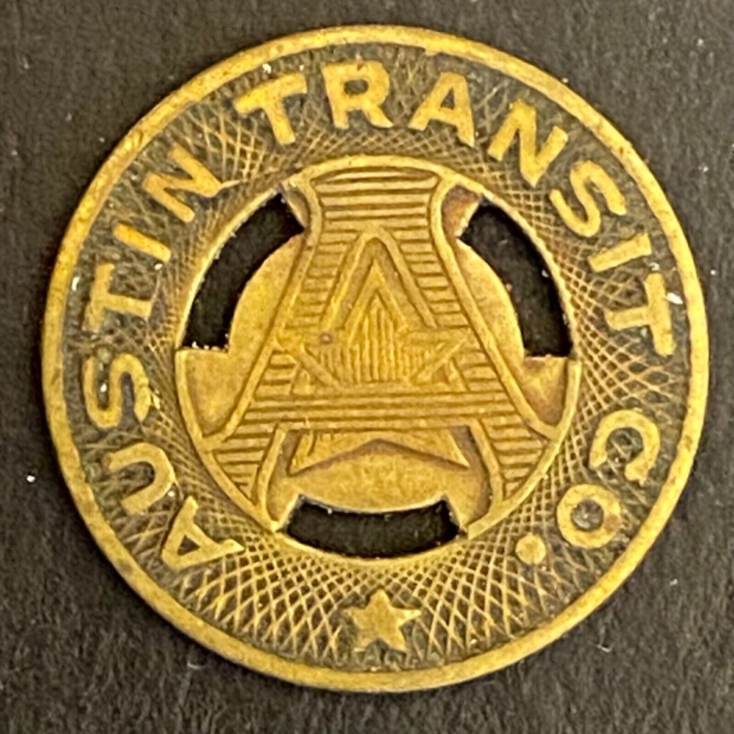 Austin Transit Co. Texas G/F One Full Fare Transit Token Bus 16mm (#1)