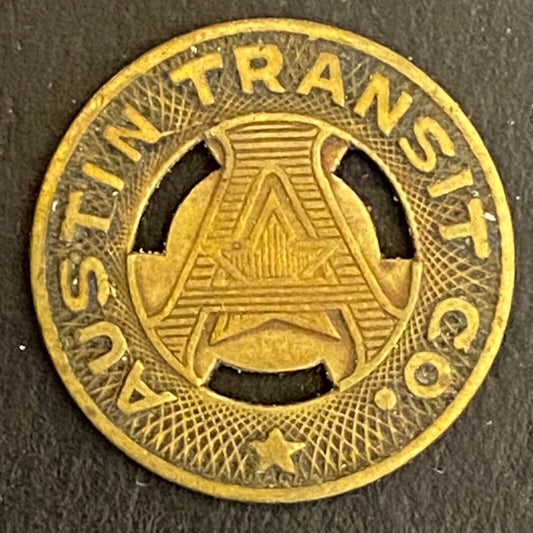 Austin Transit Co. Texas G/F One Full Fare Transit Token Bus 16mm (#1)
