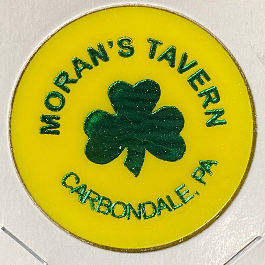 Carbondale, PA Moran's Tavern Plastic Token G/F One Drink Clover