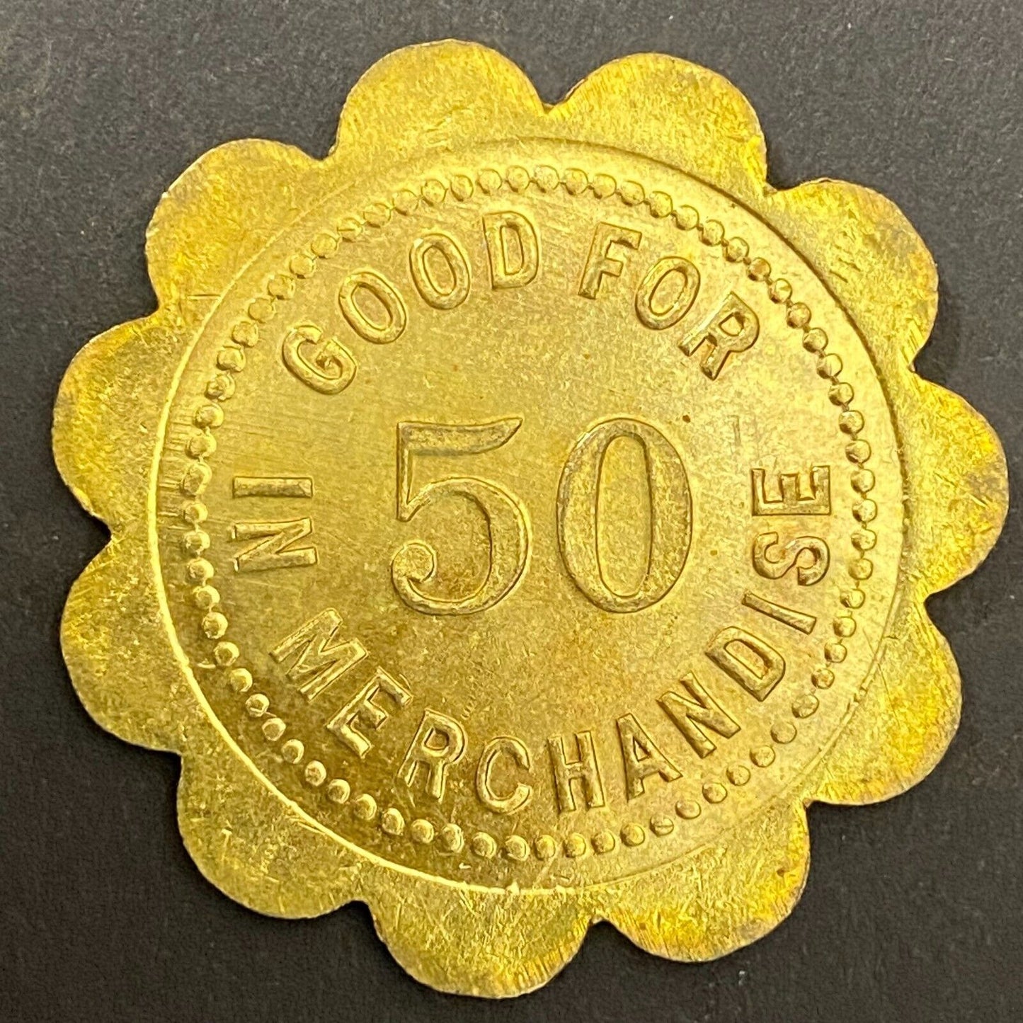 Bye & Company Taswell, IN G/F 50¢ in Merchandise Token 34mm (Gen Store?*) (#4)