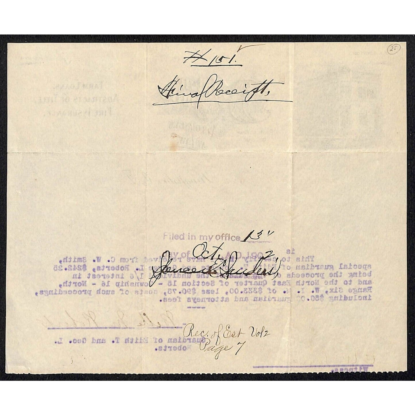 c1892 - 1907 Boynton and Smith Attorneys Kingfisher, OK Territorial Letterhead