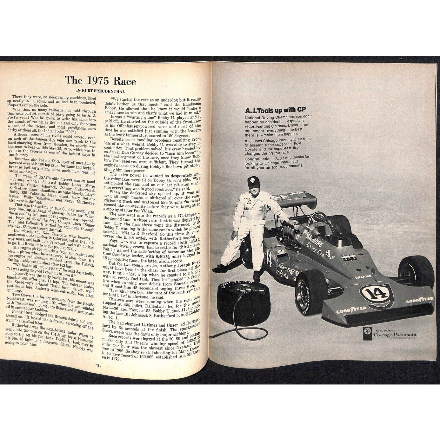 1976 Indianapolis 500 Program Racing VGC 120pp 9.5oz