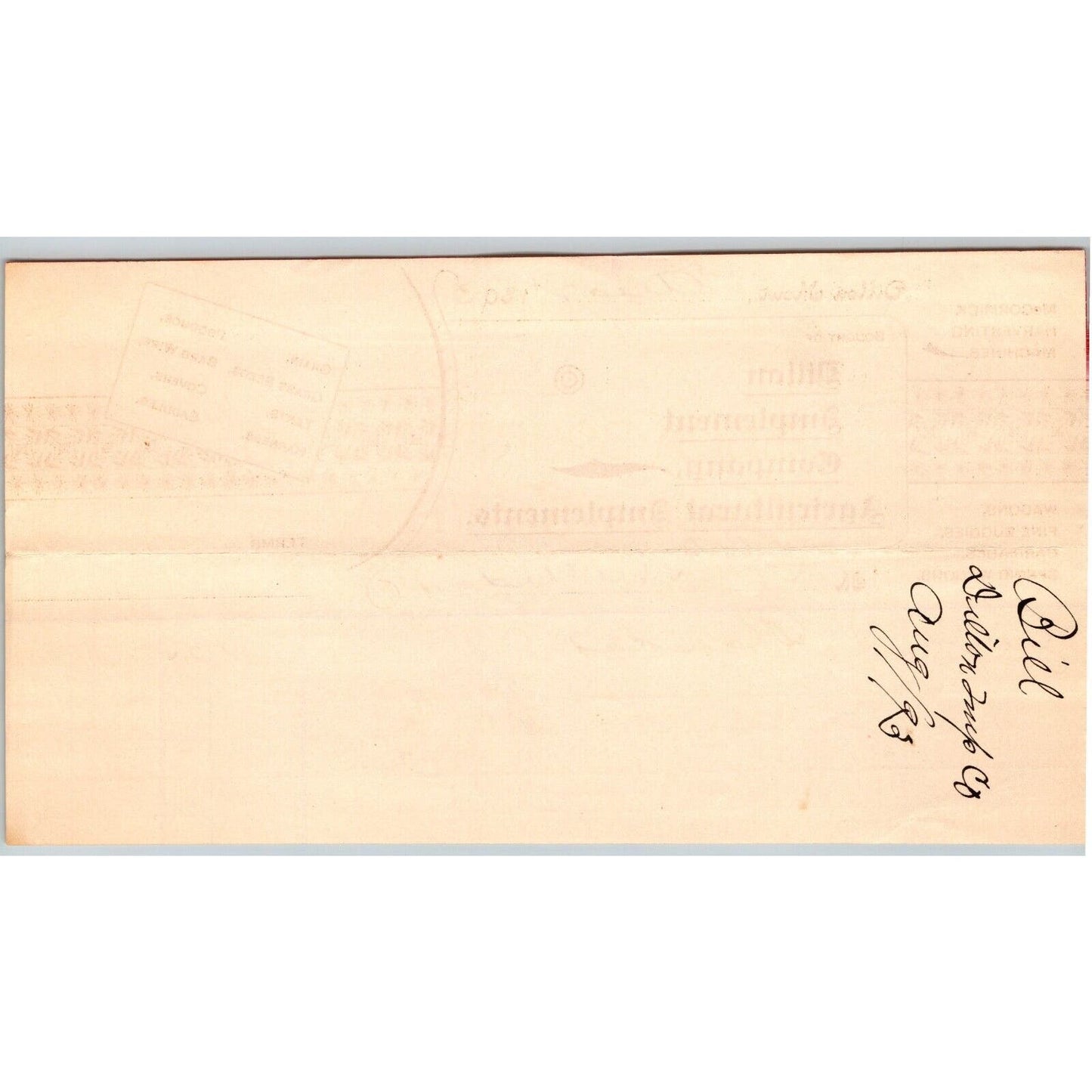 Dillon, MT Dillon Implement Co. Carriages Wagons 1893 Billhead R.C. Halliday*