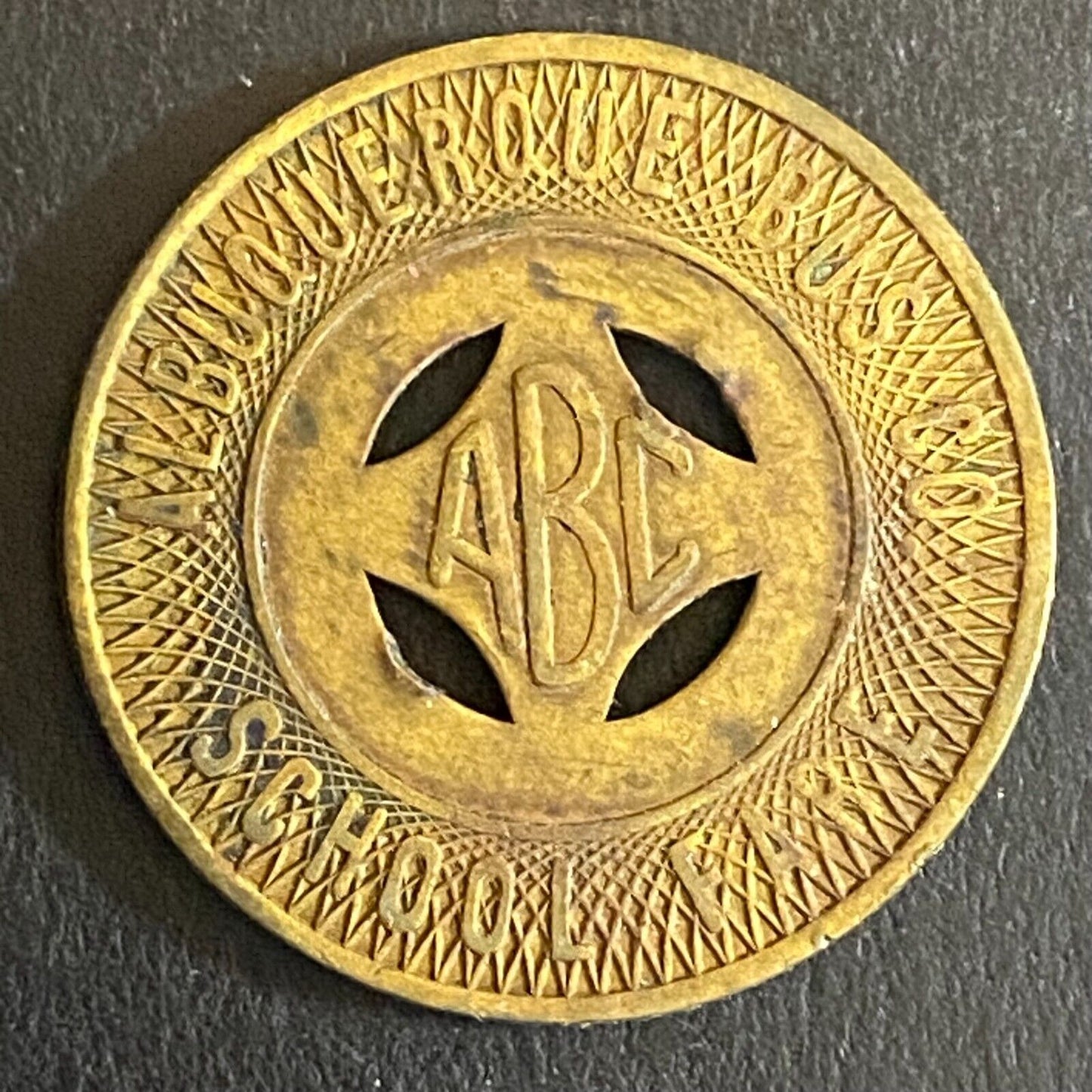 Albuquerque Bus Co. "Good on School Days Only" Transit Token - 23mm (#3)