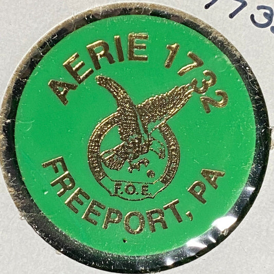 Freeport, PA F.O.E. Aerie 1732 Plastic Drink Token G/F Whiskey