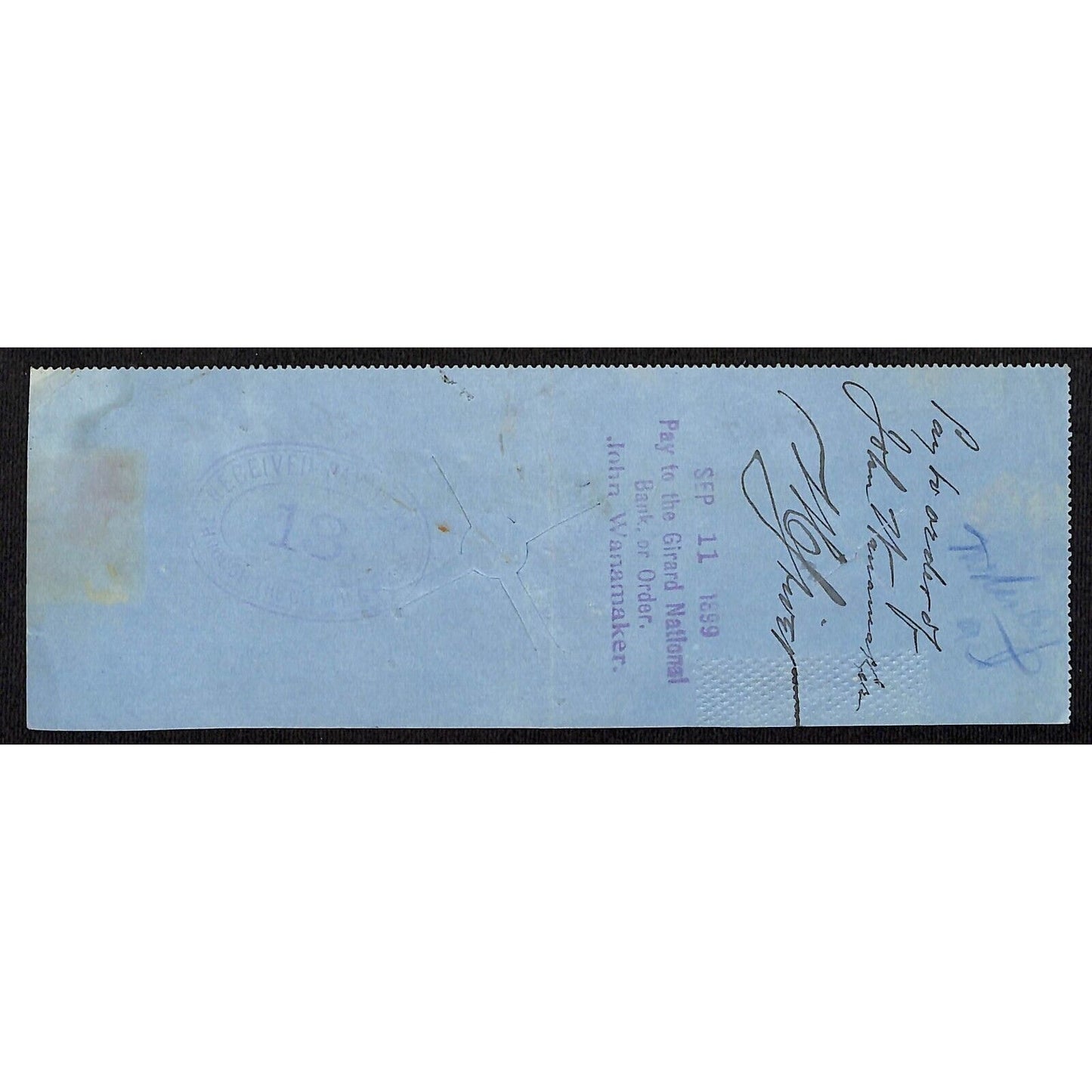 H. Clay Haines Attorney Consolidation National Bank Phila. 1899 Bank Check 5297