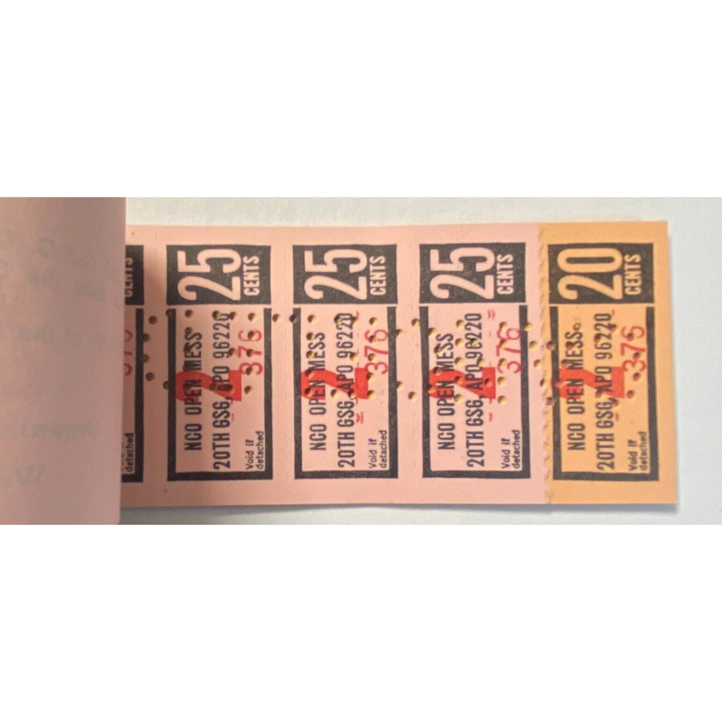 Bupyeong Korea NCO Open Mess Partial $5.00 Coupon Booklet 1971 VGC Scarce