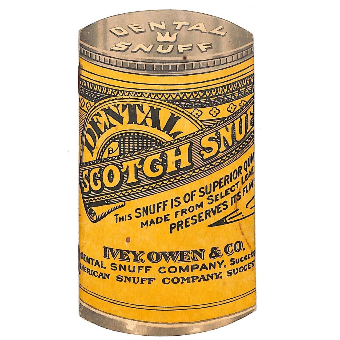 Ivey, Owen & Co. Scotch Snuff / Sweet Snuff Die Cut Notepad 20pp 1947 Calendar
