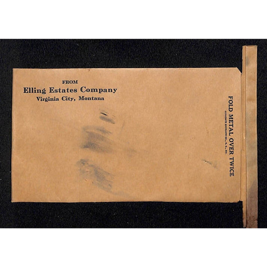 Virginia City, MT Elling* Estates Company c1920's-40's Berkowitz Envelope (#1)