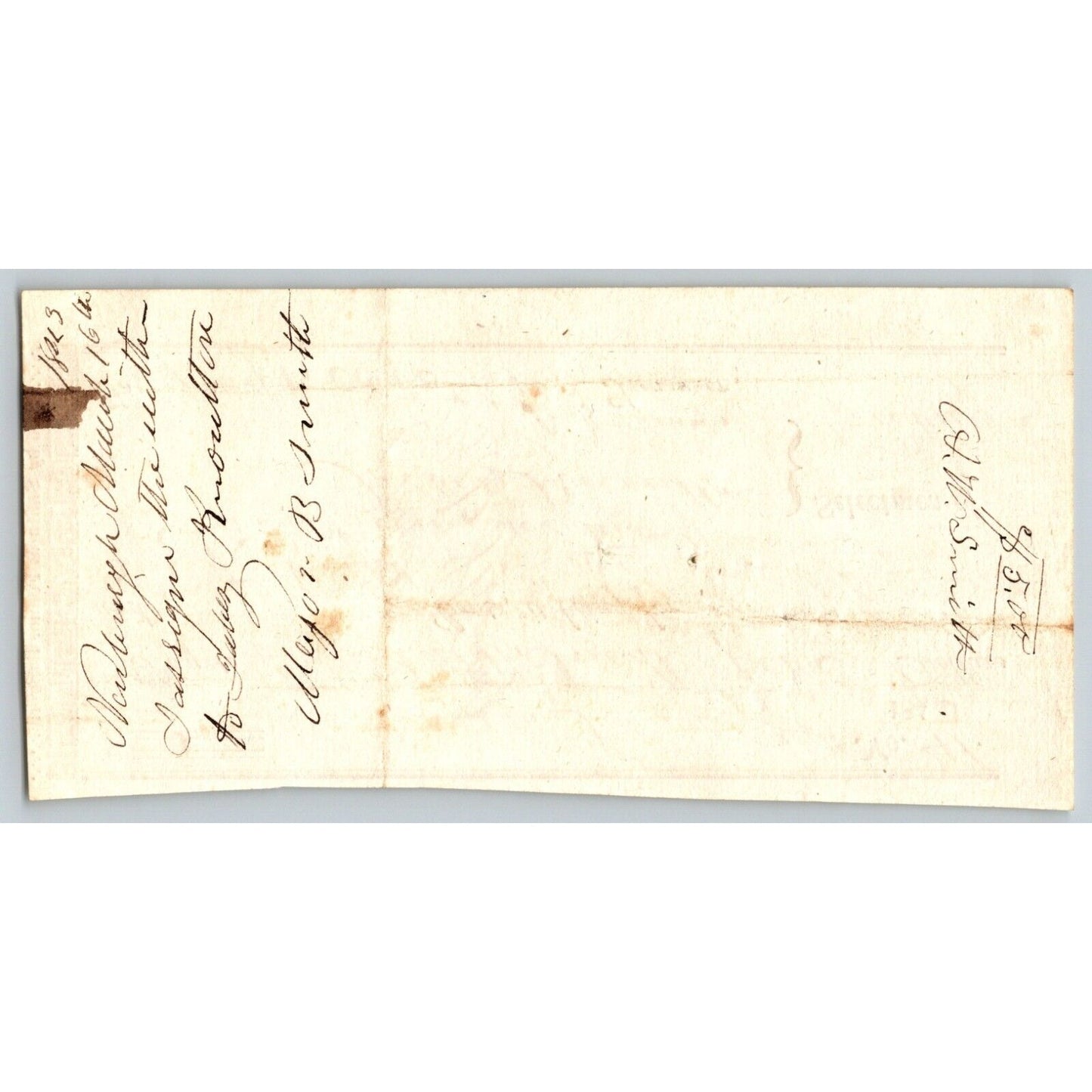 1843 Jabez Knowlton* Newburgh ME Town Check to Augustus W. Smith