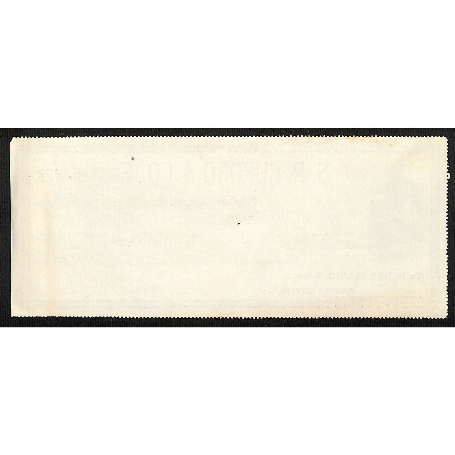 1888 Henry Elling Virginia City Montana Territory S.R. Buford Grocers Check #102