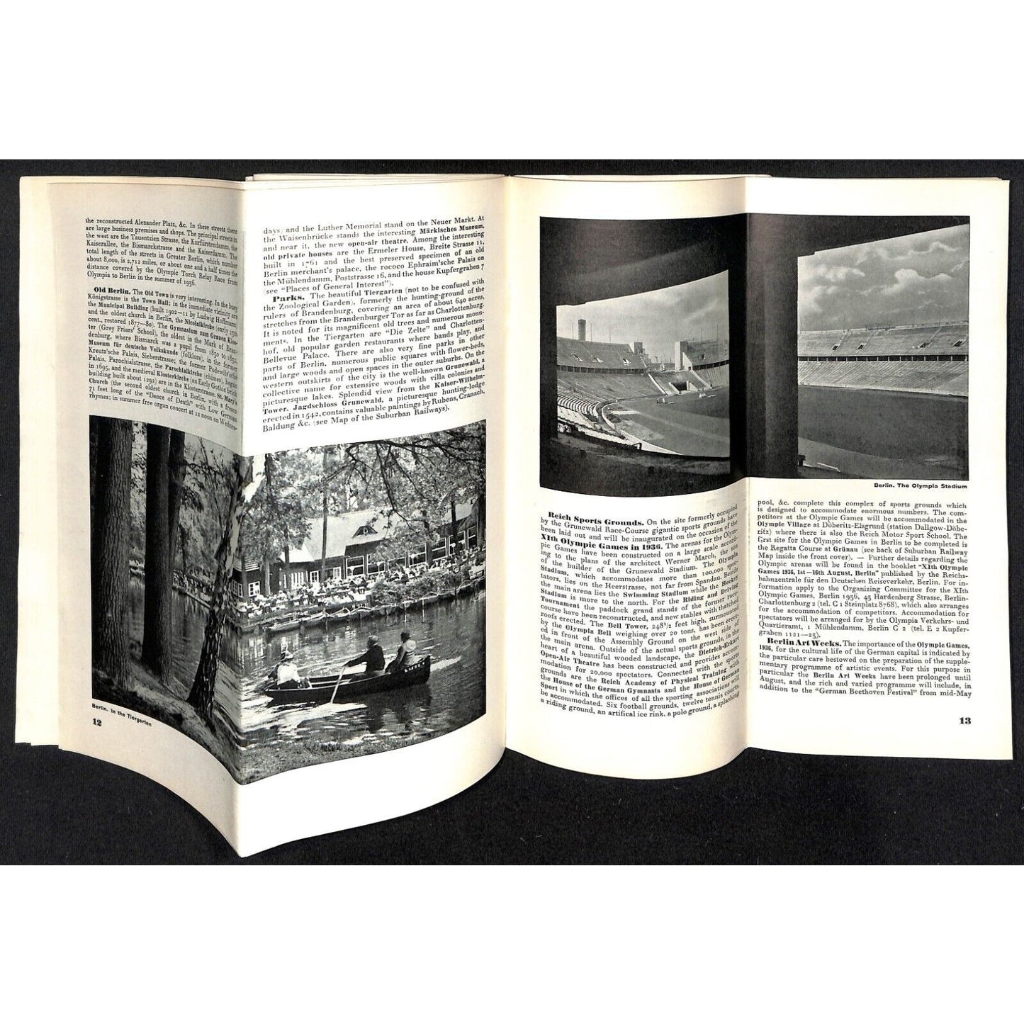 1930's Germany Berlin, Potsdam Travel Brochure 32pp w/ 15" x 17" FO Map