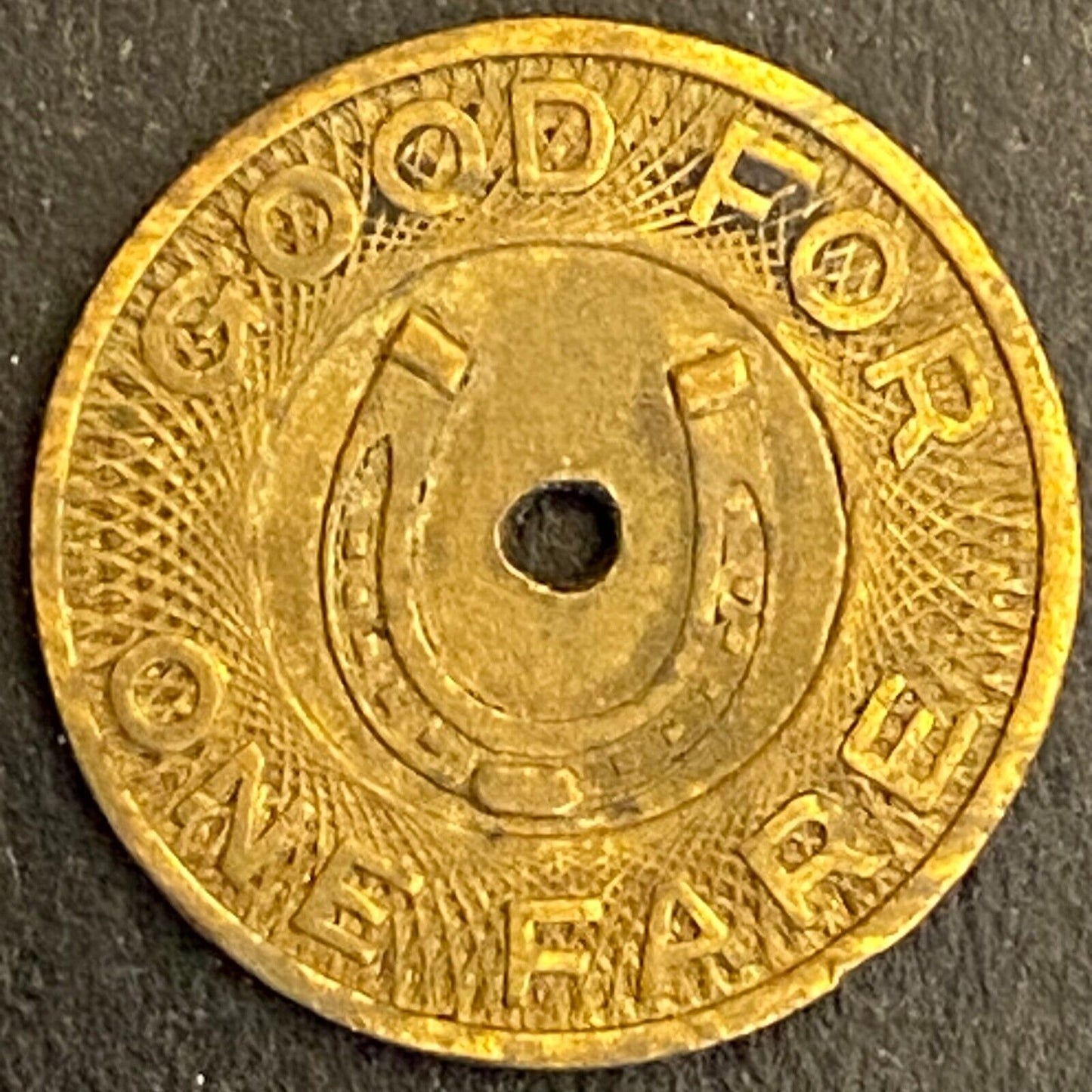 Las Vegas Transit System Horseshoe G/F One Fare Transit Token 16mm (#6)