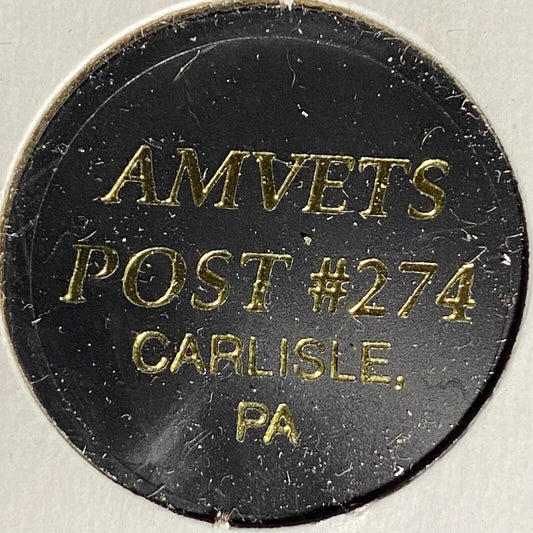Carlisle, PA AMVETS Post 274 Plastic Drink Token G/F "Top Shelf"