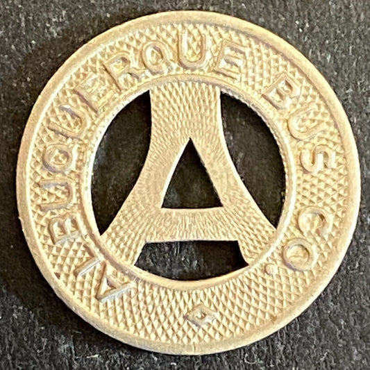 Albuquerque Bus Co. "Health Country" Transit Token 16mm VGC Hanging "A" (#27)