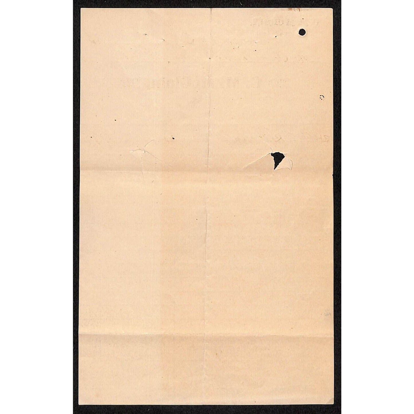 C.M. McClain Insurance Purcell Indian Territory Oklahoma 1892 Billhead
