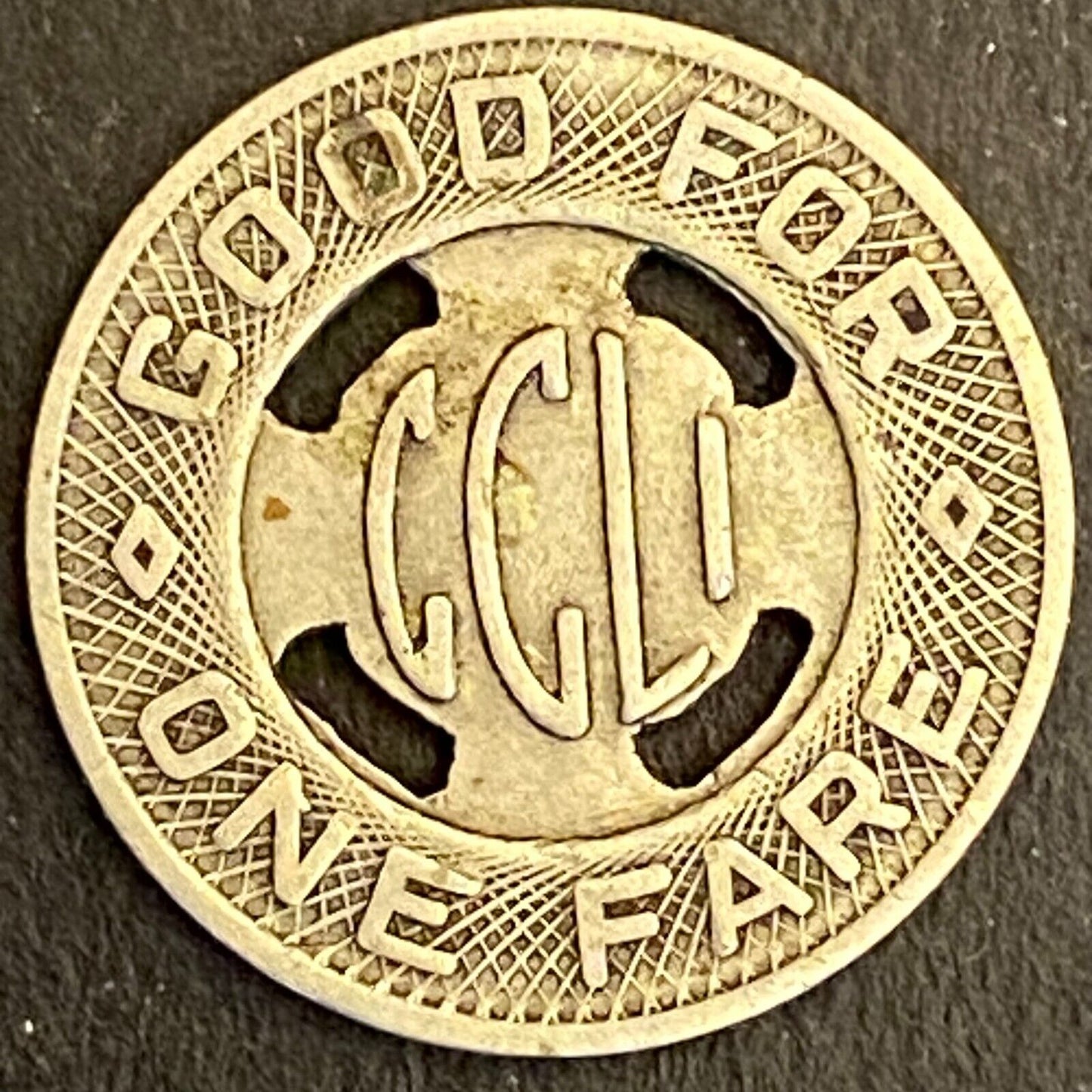 Canton City Lines (Ohio) CCLI G/F One Fare Transit Token 16mm