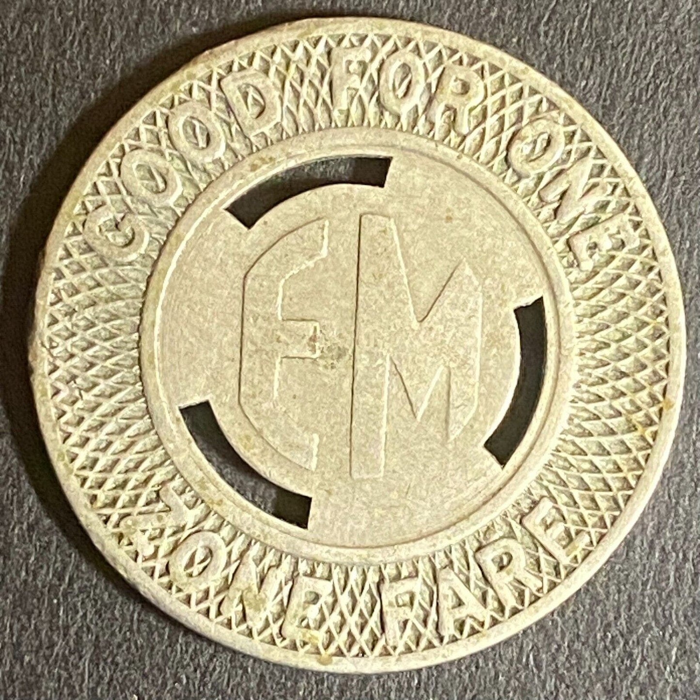 Eastern Massachusetts St. RY. Co. G/F One Zone Fare Token 23mm c1940's-50's