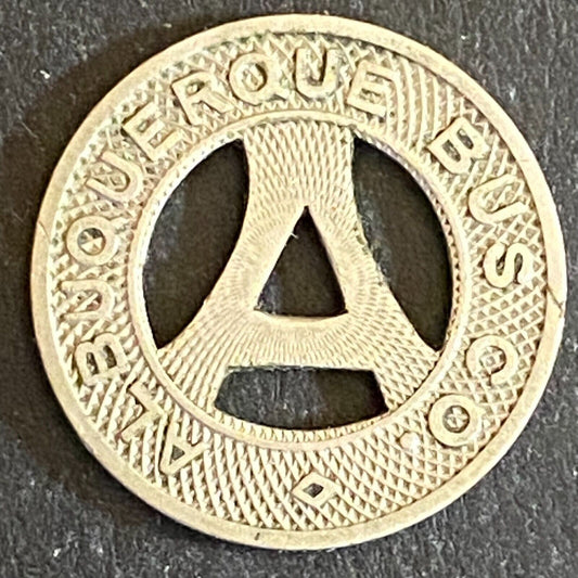 Albuquerque Bus Co. "Health Country" Transit Token 16mm VGC Hanging "A" (#12)