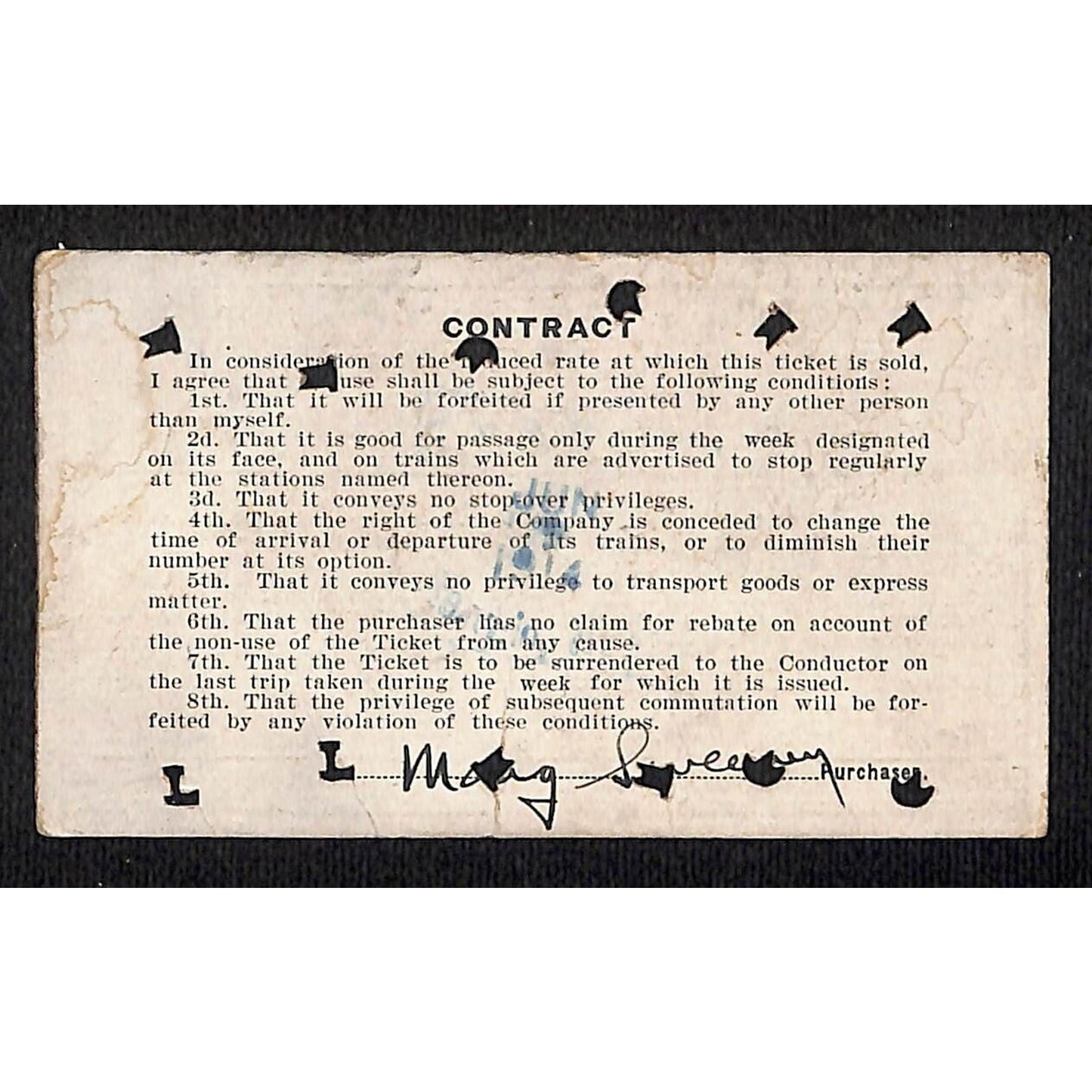 New York & Pennsylvania Ry 1914 Special Weekly Ticket Scarce #5638