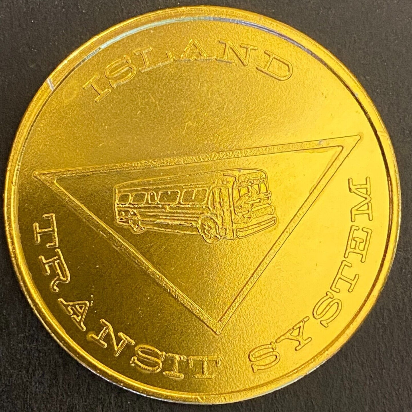 Island Transit System (Jones Beach) c1968-70's Alum Gold Bus Transit Token 38mm