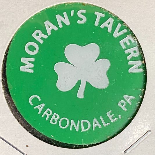 Carbondale, PA Moran's Tavern Plastic Token G/F One Draft Clover