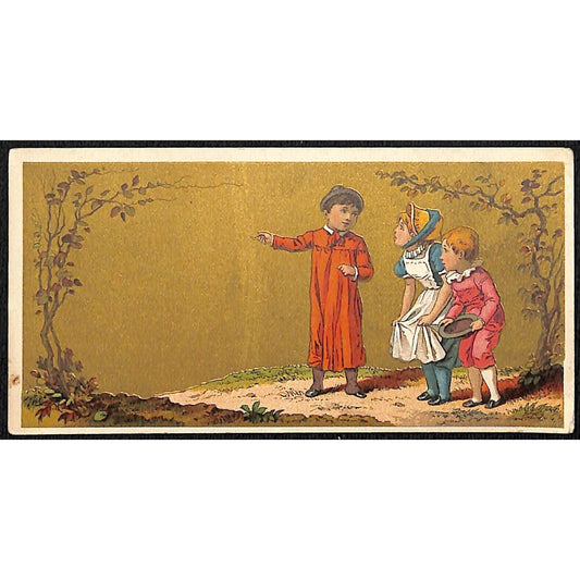 Great Atlantic & Pacific Tea Co A&P Victorian Trade Card Kids Listen to Boy