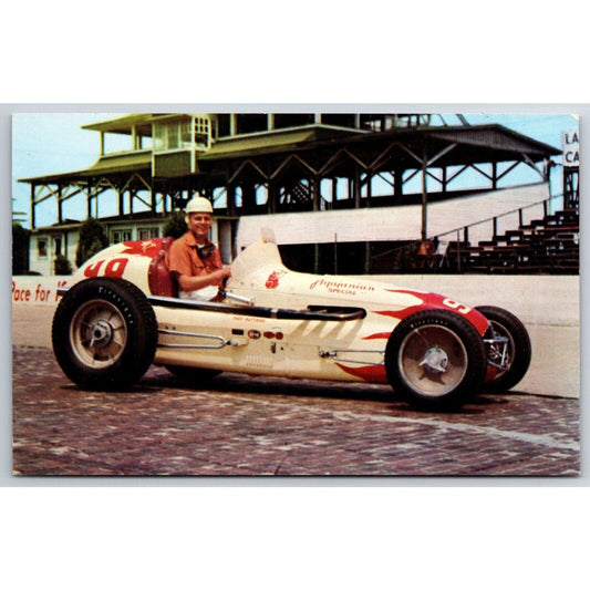500 Mile Speedway IMS 1952 Champion Troy Ruttman Indy 500 Postcard VGC