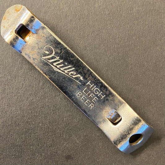 Miller High Life Beer Brewing Milwaukee Vintage Steel Bottle Can Opener 3 1/4"