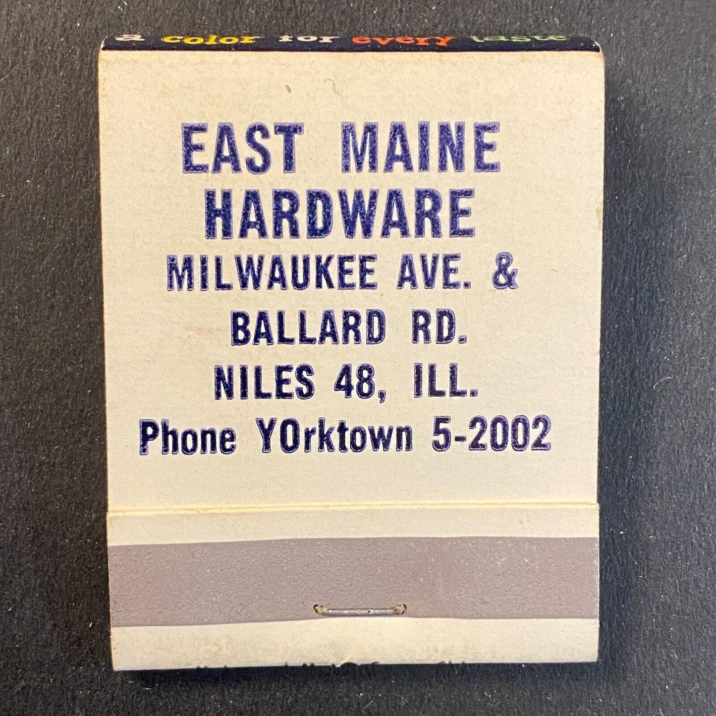 East Maine Hardware Symphonic Colors Niles 48, IL c1960's-73 Full Matchbook VGC