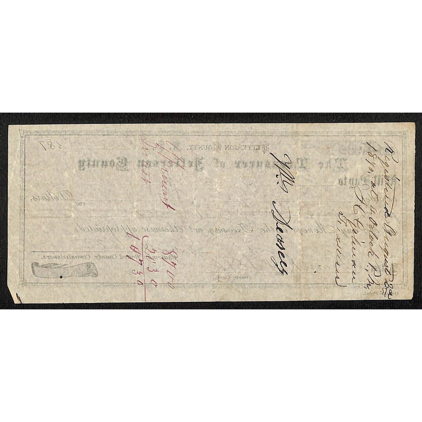 1870 Treasurer of Jefferson County MT Territory Draft "Posting Election Notices"