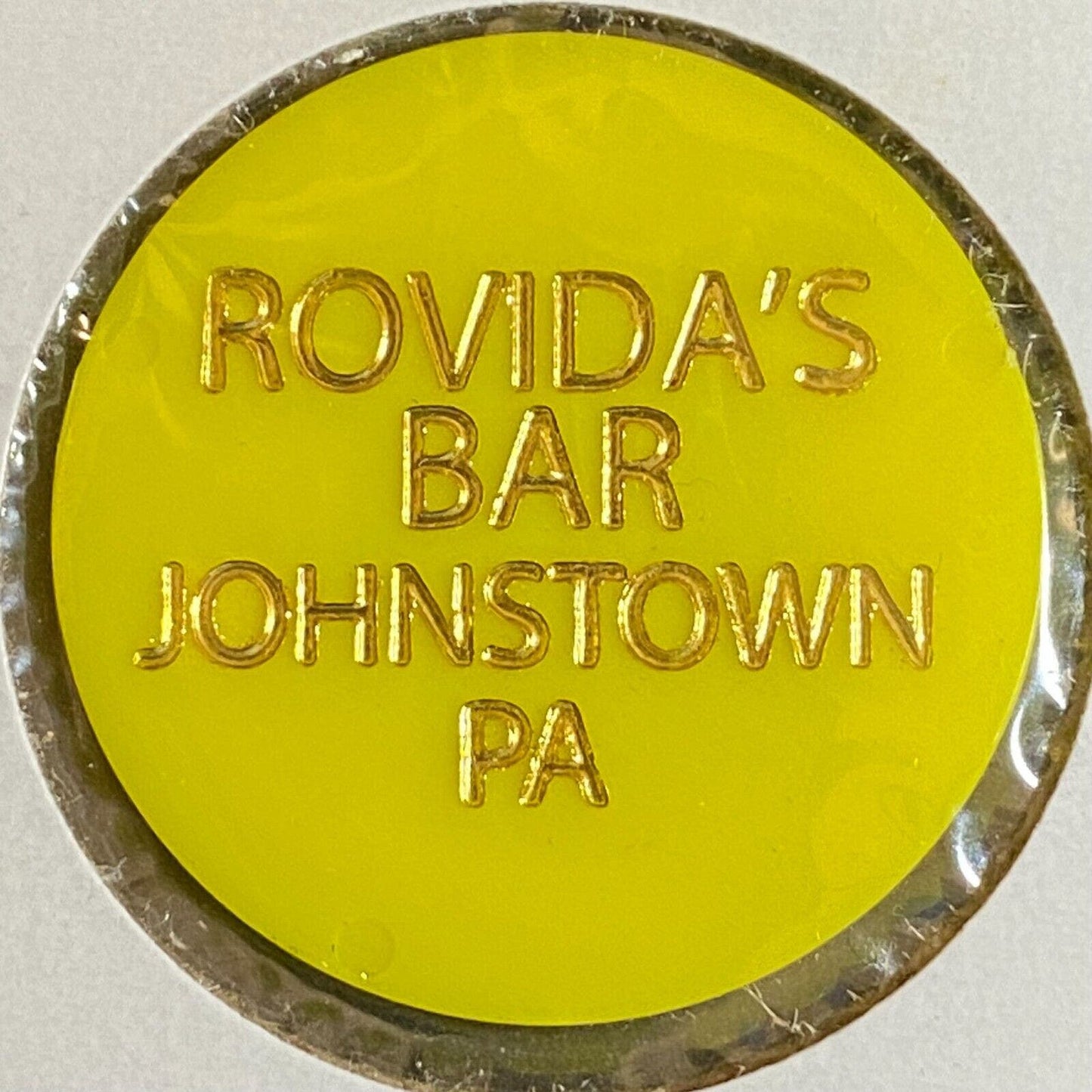 Johnstown, PA Rovida's Bar c2007 ? Plastic "G/F One Bottle Beer" Token