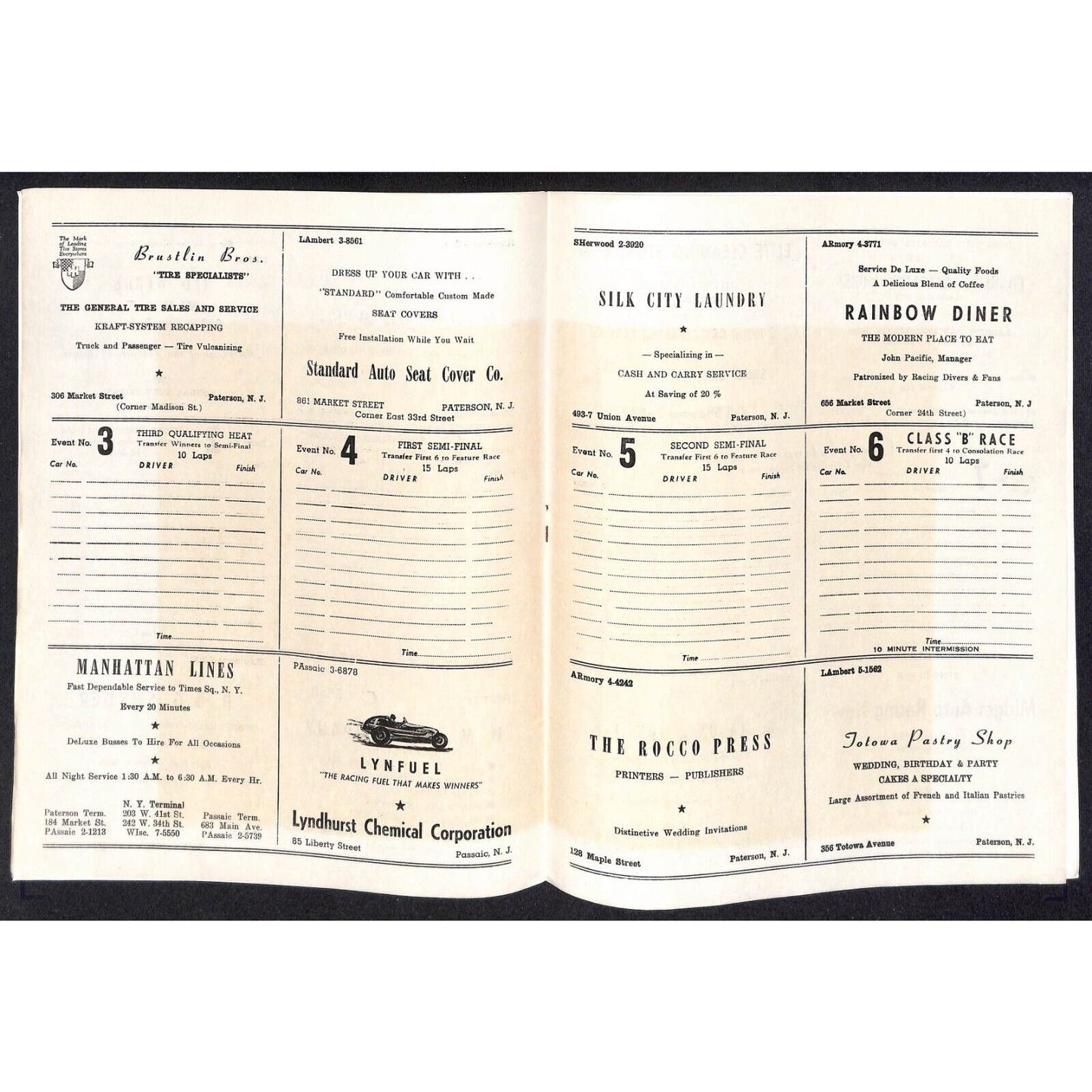 Hinchliffe Stadium Midget Auto Races 7/29 1947 Program Lew Volk 4pp VGC
