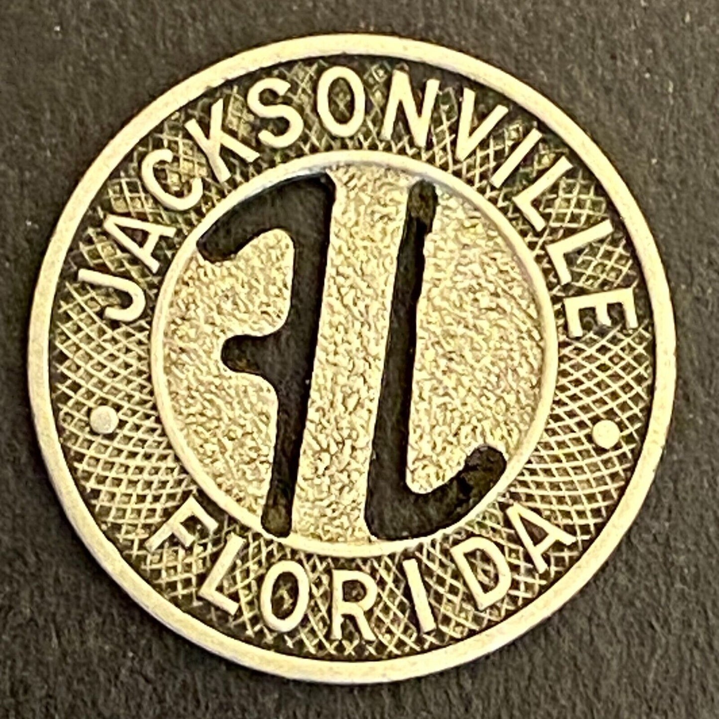 Motor Transit Company Jacksonville FL "JF" Transit Token 16mm (#1)