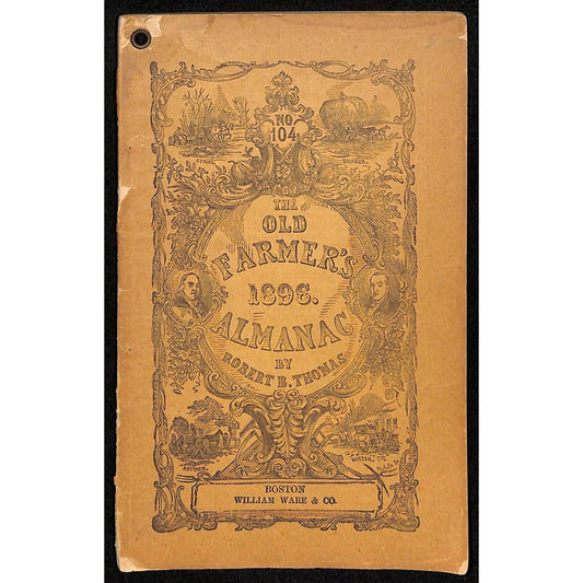 1896 Old Farmer's Almanac 48pp* Wilson Ware & Co. Boston - Missing Back Cover