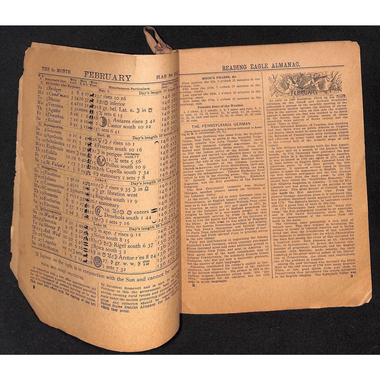 1903 Reading Eagle Almanac Reading, PA 29pp Scarce