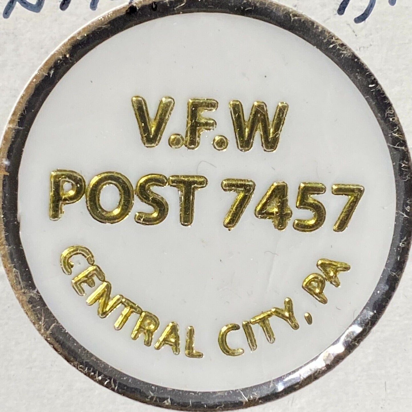 Central City, PA V.F.W. 7457 Plastic Drink Token G/F "Mug"