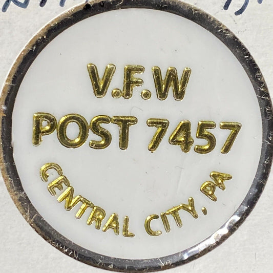 Central City, PA V.F.W. 7457 Plastic Drink Token G/F "Mug"