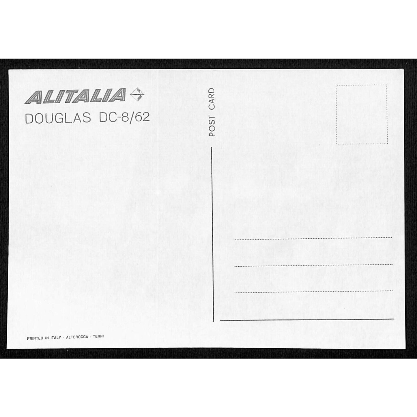 Alitalia Douglas DC-8/62 Postcard c1967-70's UP VGC