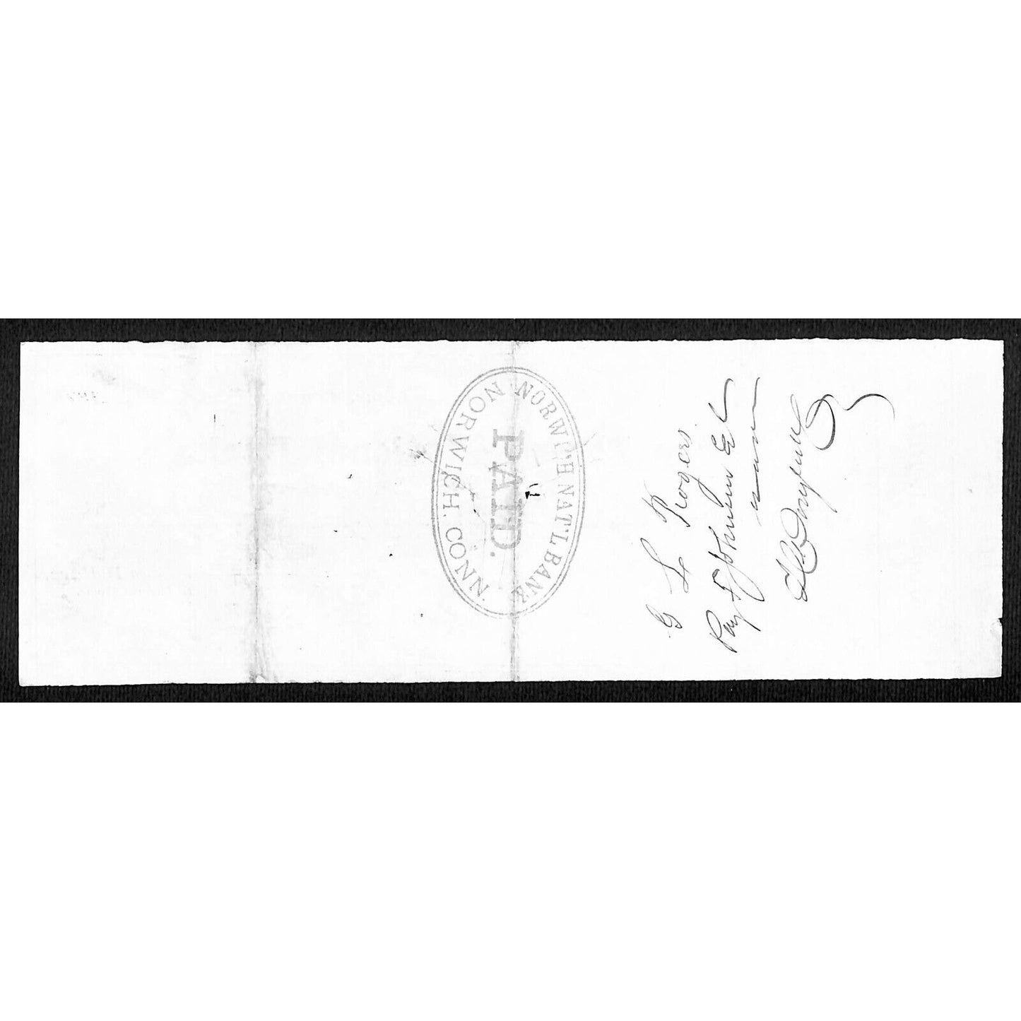 James A. Bill* 1875 Thames National Bank Lyme CT on Rev Stamp Check Stock (#9)