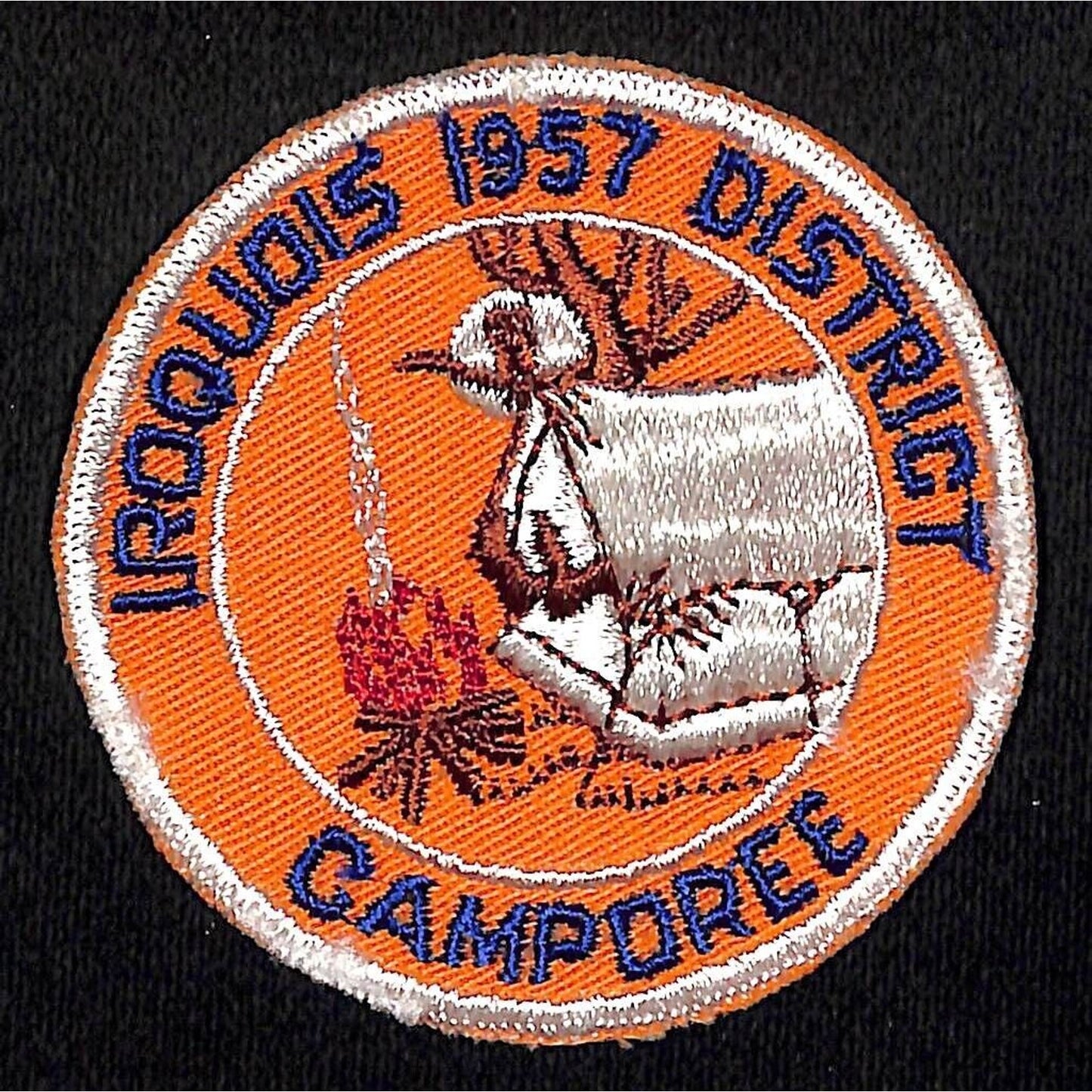 Boy Scouts BSA 1957 Iroquois District Camporee Emb. Patch Scarce VGC