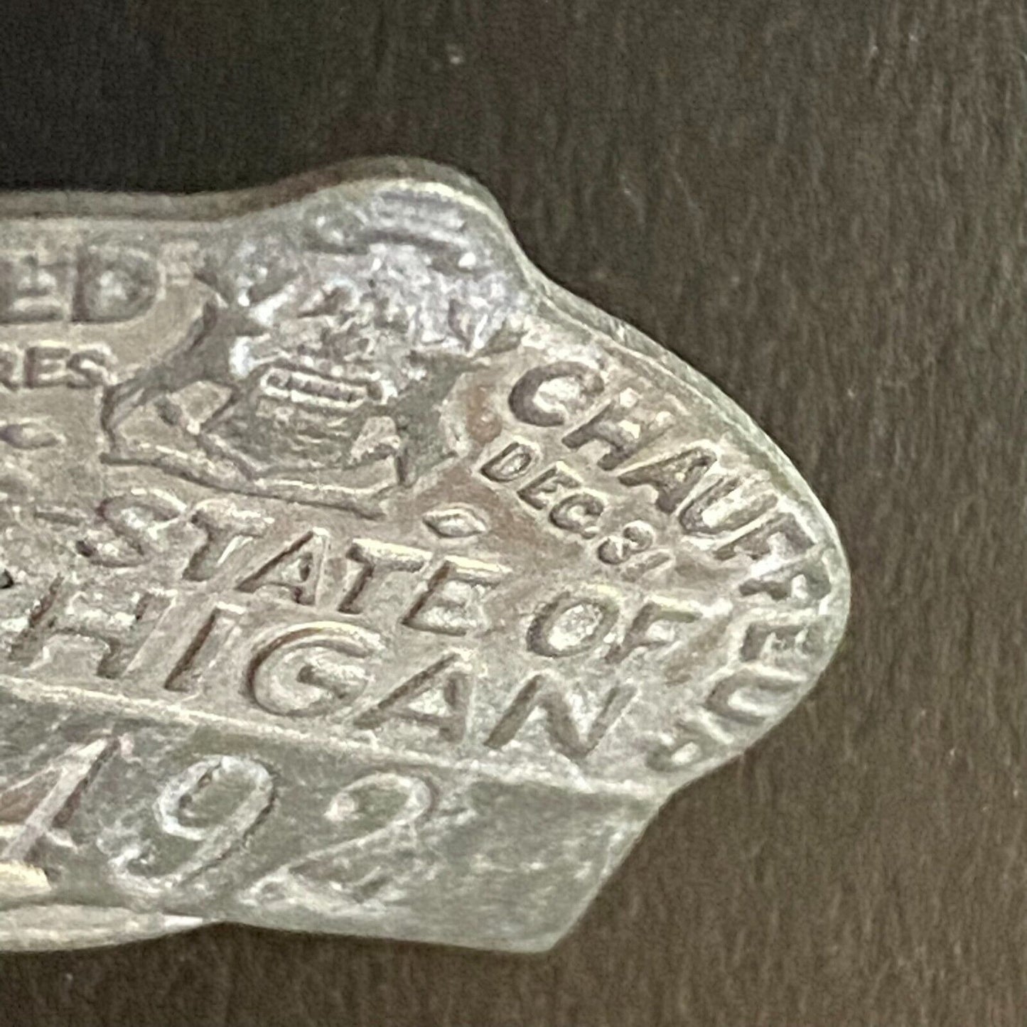 1933 Michigan Registered Chauffeur Badge Metal Pin Back Driver #56492
