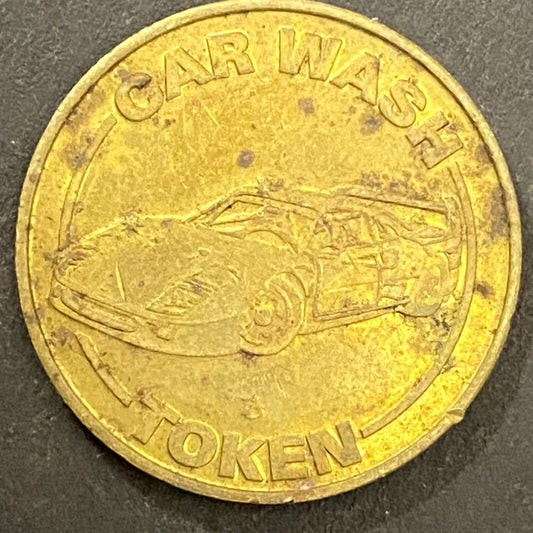 Car Wash Token 1980's w/ Exotic Sports Car 23mm (#1)