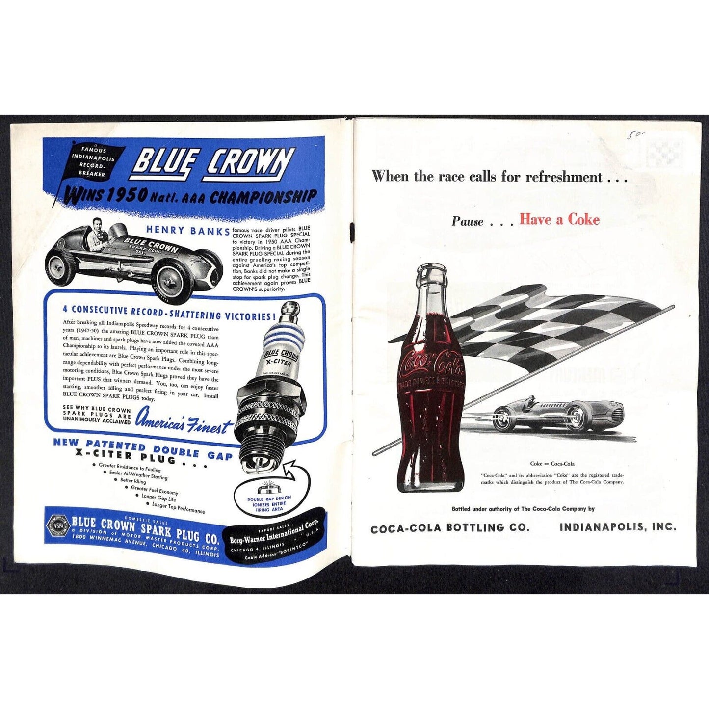 1951 Indianapolis 500 Program Racing 92pp 7.8oz