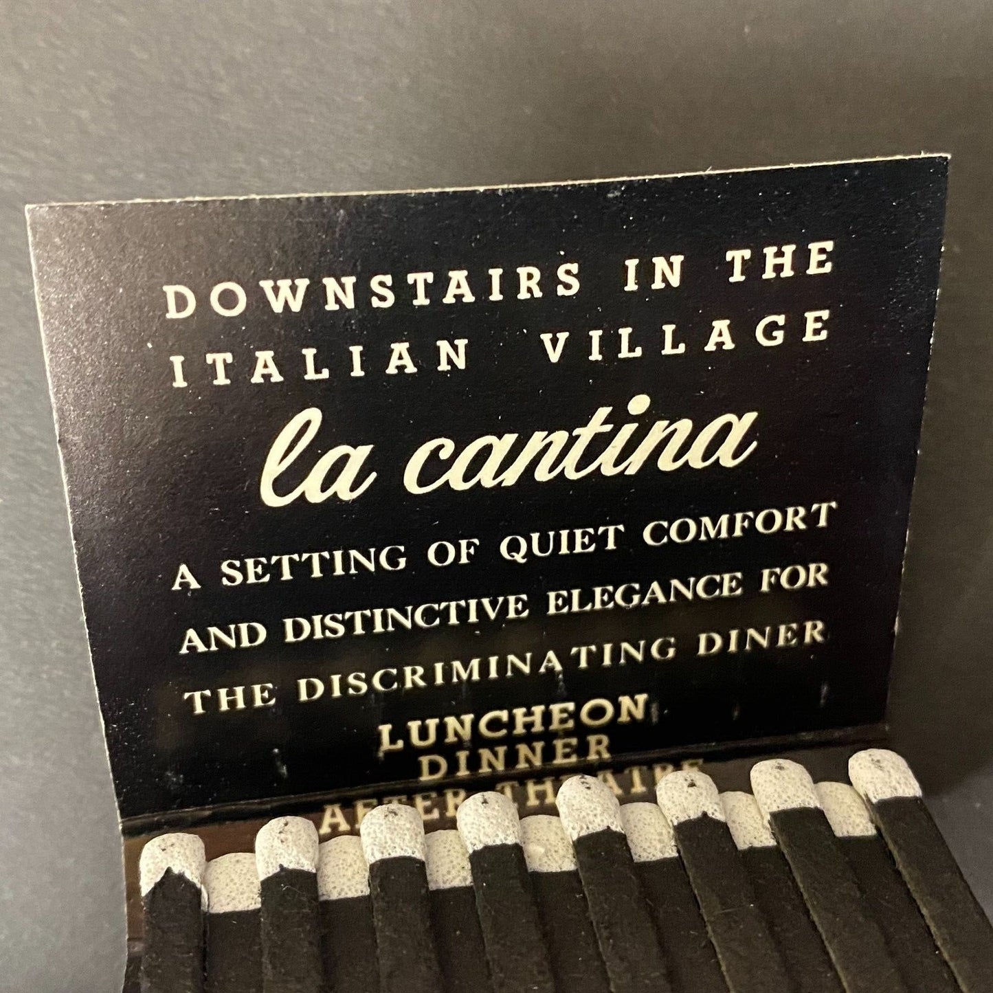 La Cantina Restaurant Indian Village Chicago Full Matchbook VGC c1966-74